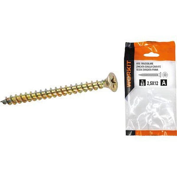 Vite Truciolare TSP Zincata Gialla Self Workit 3 x 35 mm 38 Pezzi