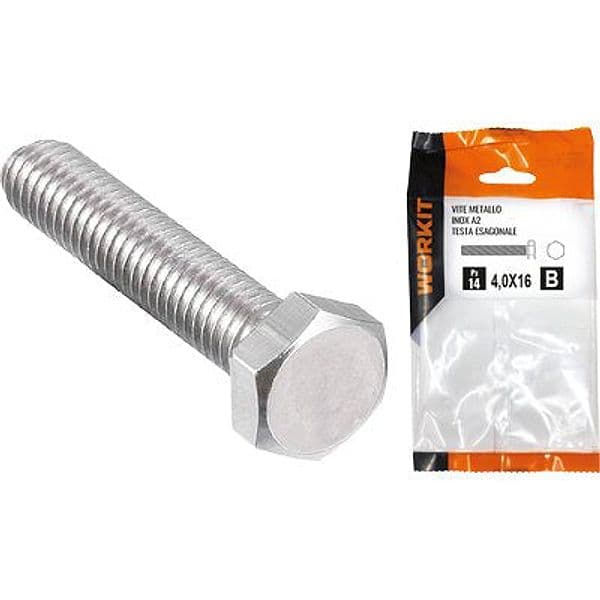 Vite Metallo Te Inox A2 Self Workit Filetto Intero 10 x 40 mm 5 Pezzi