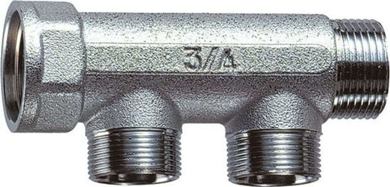 Collettore Cromato A 2 Derivazioni (Far)- M.F. 3/4- Far- Pezzi 1 in Collettori BricoGo - Marano di Napoli, commercioVirtuoso.it