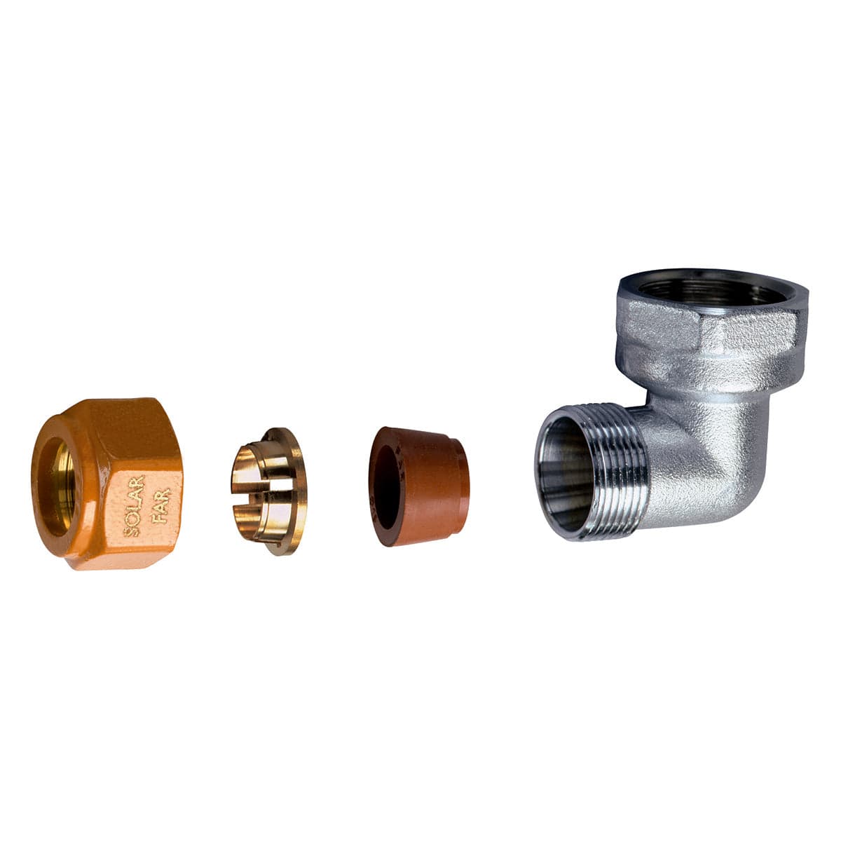 Gomito Femmina Completo Di Kit Di Tenuta Per Impianti Solari- 3/4 - Diam. 16- Far- Pezzi 1 in Raccordi a compressione BricoGo - Marano di Napoli, commercioVirtuoso.it