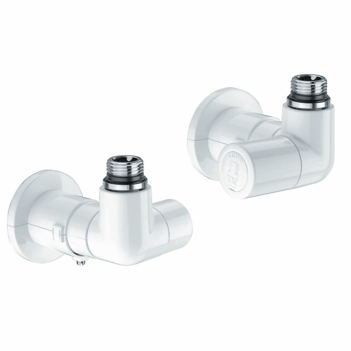 Valvola Termostatizzabile + Detentore Doppia Squadra Bianco Versione D- 1/2 23 P. 1,5 Bianco- Calef- Pezzi 1 in Accessori BricoGo - Marano di Napoli, commercioVirtuoso.it