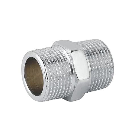 NIPPLE DOPPIO PROLUNGATO MM OTTONE CROMO- 1/2- CAVAL- pezzi 10