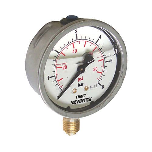 Manometro A Bagno Di Glicerina Mg1- Inox 63- 10 Bar- Watts- Pezzi 1