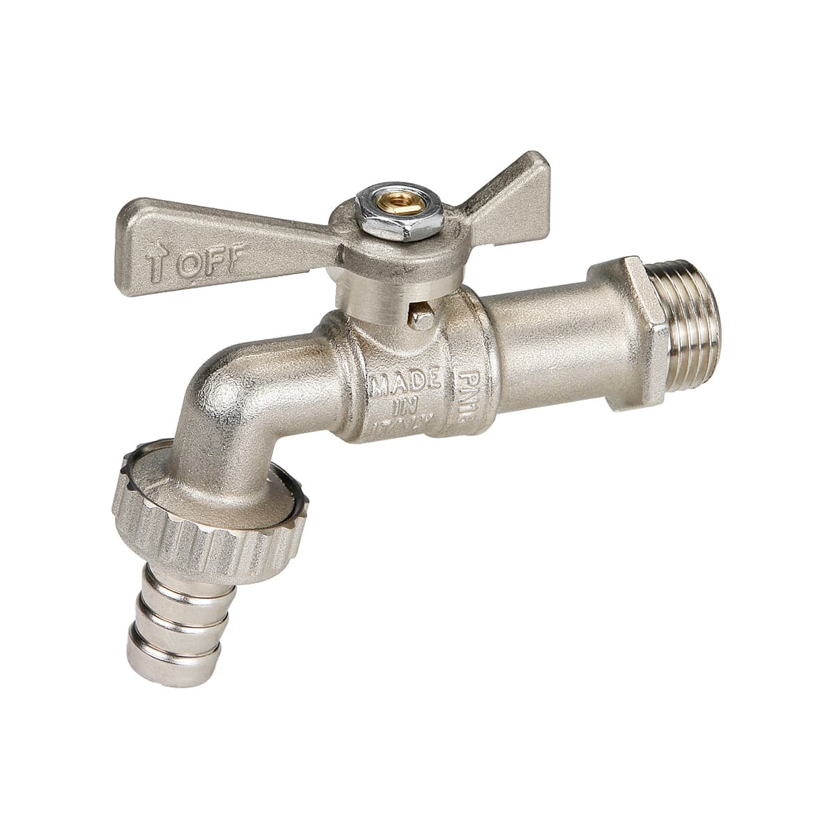 Rubinetto Leggero Con Portagomma Leva Ottone Nichelato- 3/4'' Dn 14 Pn 16- Bugat- Pezzi 1 in Rubinetti BricoGo - Marano di Napoli, commercioVirtuoso.it