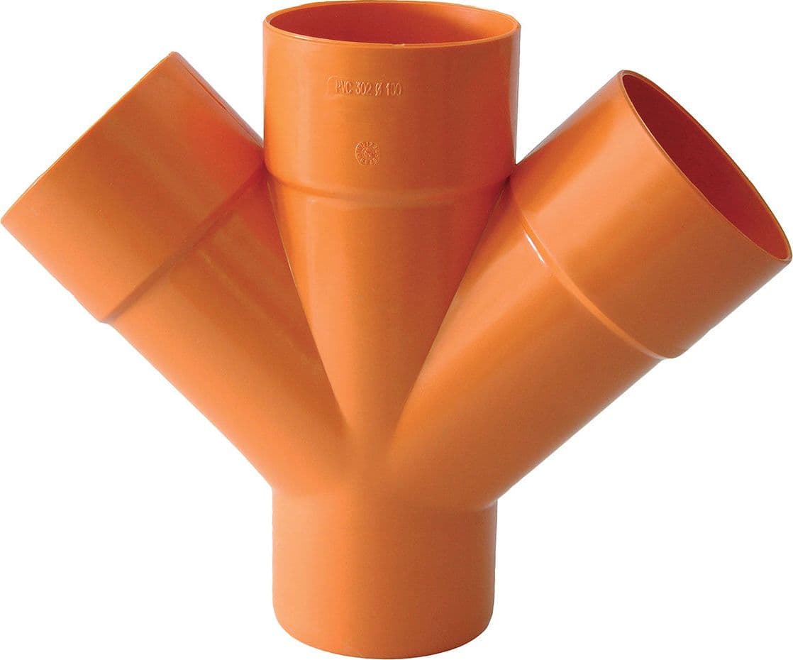 Derivazione Doppia 45 ° Arancio- Diam. 100- Esclu- Pezzi 1 in Scatole di derivazione BricoGo - Marano di Napoli, commercioVirtuoso.it