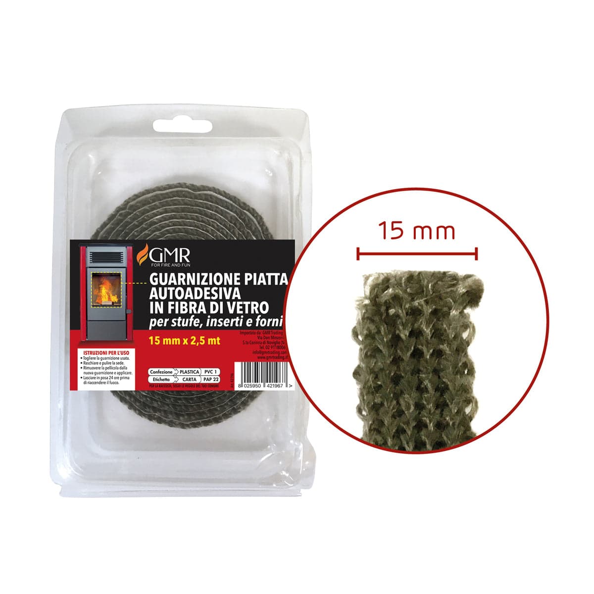 Guarnizione Piatta Autoadesiva Per Stufe- 15 Mm- Ff- Pezzi 1 in Sigillanti per caminetto e forno BricoGo - Marano di Napoli, commercioVirtuoso.it