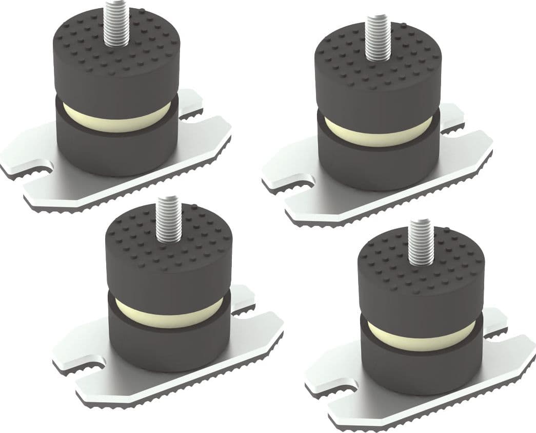 4 Pz Antivibranti A Pavimento Con Piastra- Hxl 40X40 Mm M8X22- Dc- Pezzi 1 in Piastre antivibrazioni BricoGo - Marano di Napoli, commercioVirtuoso.it