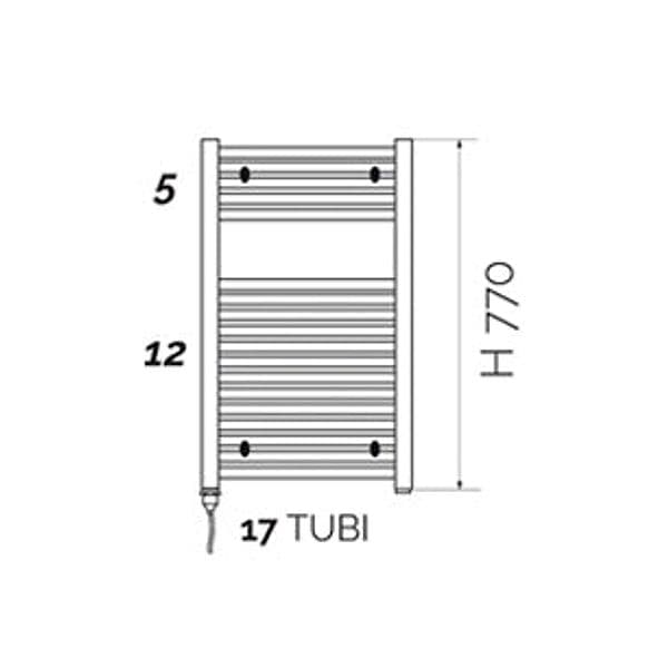 Scaldasalviette Elettrico Con Resistenza Termolimitata H.770- L. Cm 50 - 400W- Aton- Pezzi 1 in Scalda asciugamani da parete BricoGo - Marano di Napoli, commercioVirtuoso.it