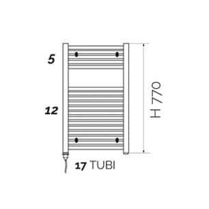 Scaldasalviette Elettrico Con Resistenza Termolimitata H.770- L. Cm 50 - 400W- Aton- Pezzi 1 in Scalda asciugamani da parete BricoGo - Marano di Napoli, commercioVirtuoso.it