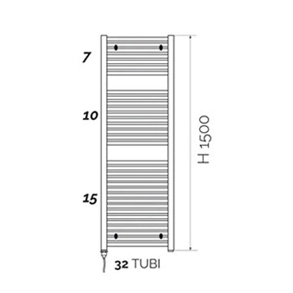 Scaldasalviette Elettrico Con Resistenza Termolimitata H. 1500- L. Cm 50 - 700W- Aton- Pezzi 1 in Scalda asciugamani da parete BricoGo - Marano di Napoli, commercioVirtuoso.it
