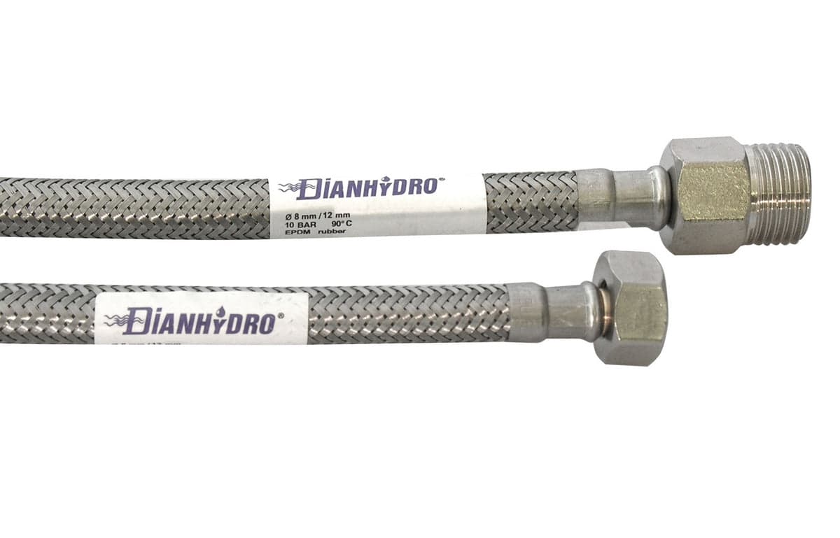 Flessibile Inox Modello Prolungato Cm. 40- Mf 3/8 X 1/2- Dh- Pezzi 1 in Tubi flessibili BricoGo - Marano di Napoli, commercioVirtuoso.it