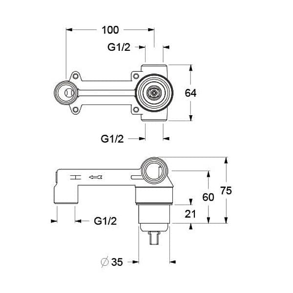 Parte Incasso Per Monocomando Lavabo A Parete- Portata 12 Lt/Min- Nymo- Pezzi 1 in Rubinetti per lavandini bagno BricoGo - Marano di Napoli, commercioVirtuoso.it