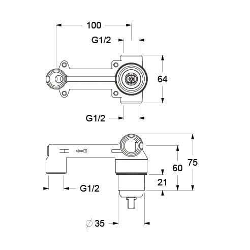 Parte Incasso Per Monocomando Lavabo A Parete- Portata 12 Lt/Min- Nymo- Pezzi 1 in Rubinetti per lavandini bagno BricoGo - Marano di Napoli, commercioVirtuoso.it