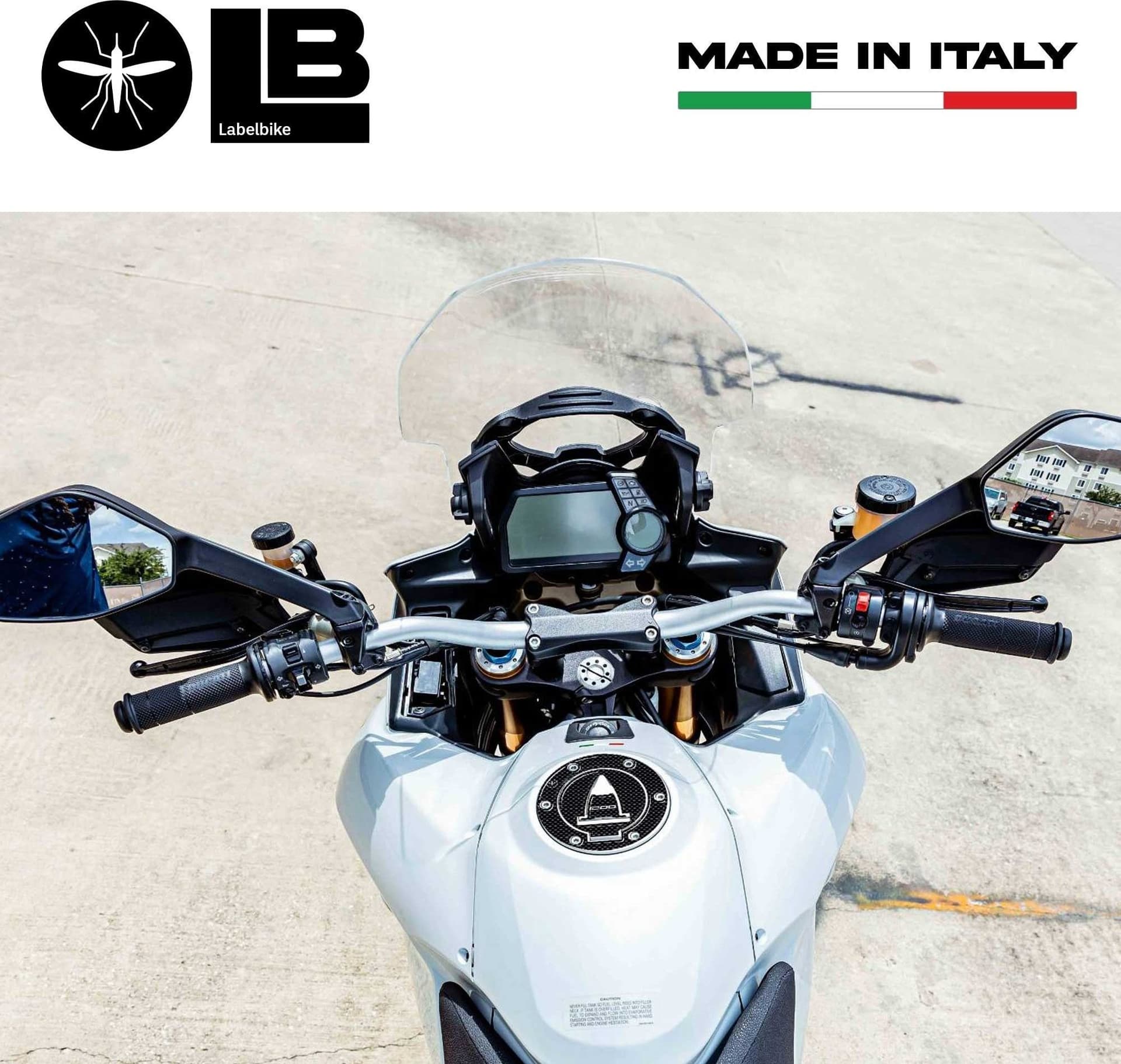 Tappo Serbatoio ADESIVI 3D PROTEZIONE per MOTO DUCATI MULTISTRADA 1200 Carbon in Paraserbatoio LabelBike - Bibbiano, commercioVirtuoso.it