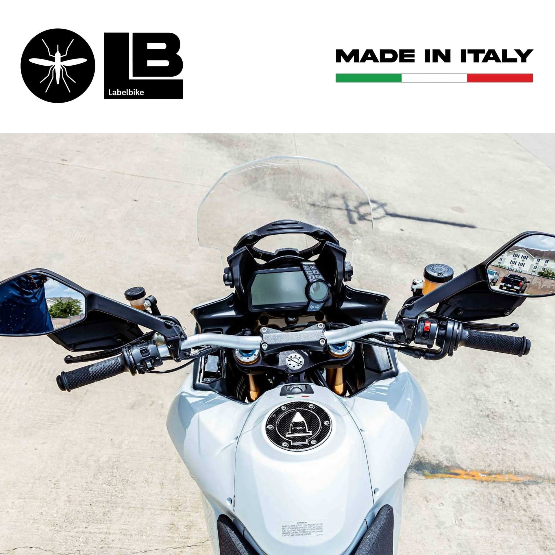 Tappo Serbatoio ADESIVI 3D PROTEZIONE per MOTO DUCATI MULTISTRADA 1200 Carbon in Paraserbatoio LabelBike - Bibbiano, commercioVirtuoso.it