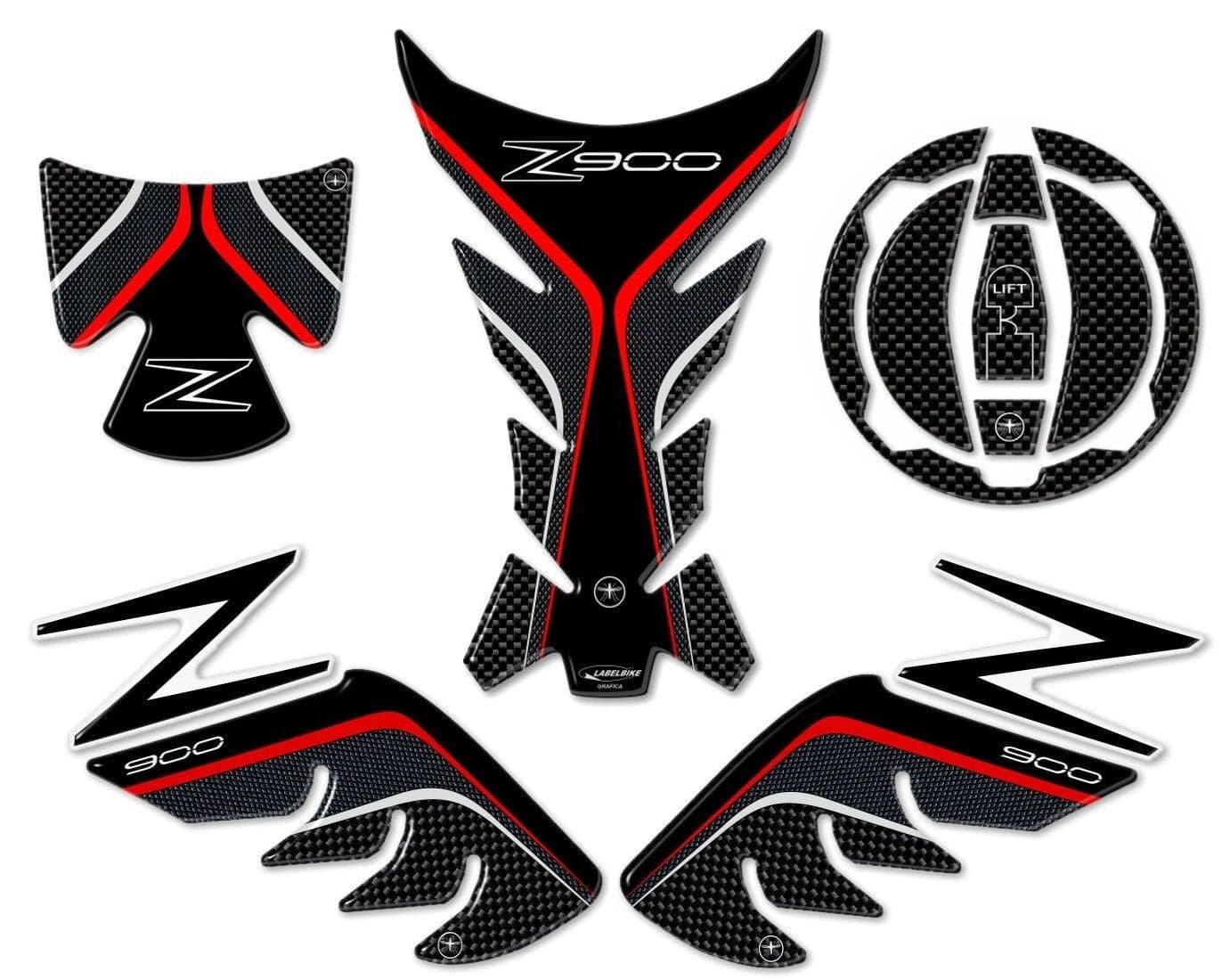KIT ADESIVI PROTEZIONI in resina 3D compatibili per moto Z900 KAWASAKI carbon in Decalcomanie adesivi e magneti LabelBike - Bibbiano, commercioVirtuoso.it