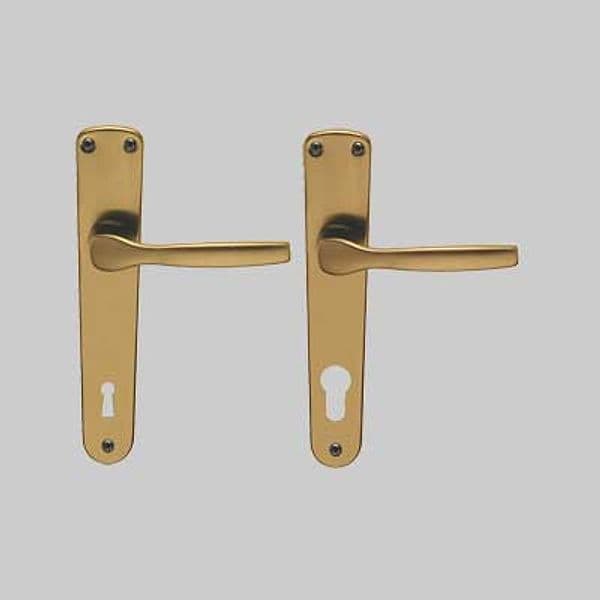 Maniglia Ginevra con Placca Foro Yale Brialma Colore Bronzo