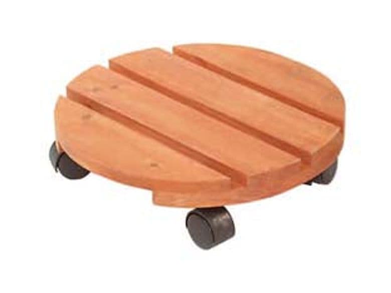 Portavaso in Legno con Ruote Ø 25 mm cm Vette 2 Pezzi