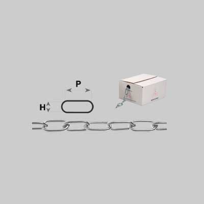 CATENA GENOVESE NICHELATA n°14 (22 mm) - PxH 152x62 - scatola 25 mt - CATENIFICIO RIGAMONTI