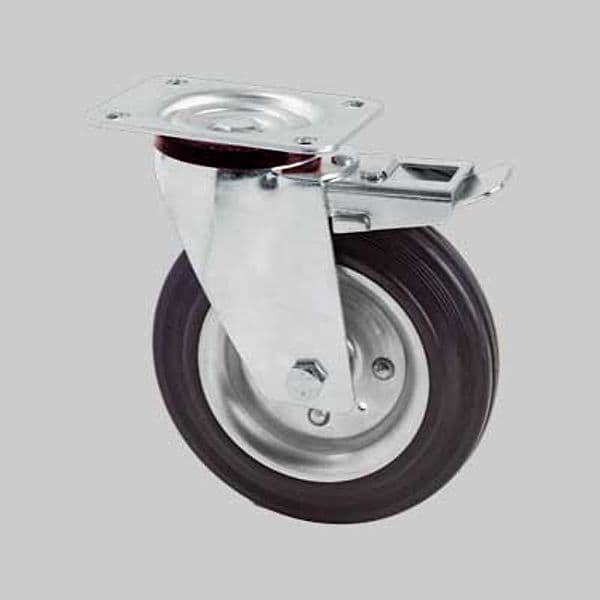 Ruota Industriale Girevole Ideal Star con Freno 125 mm Portata 100 kg