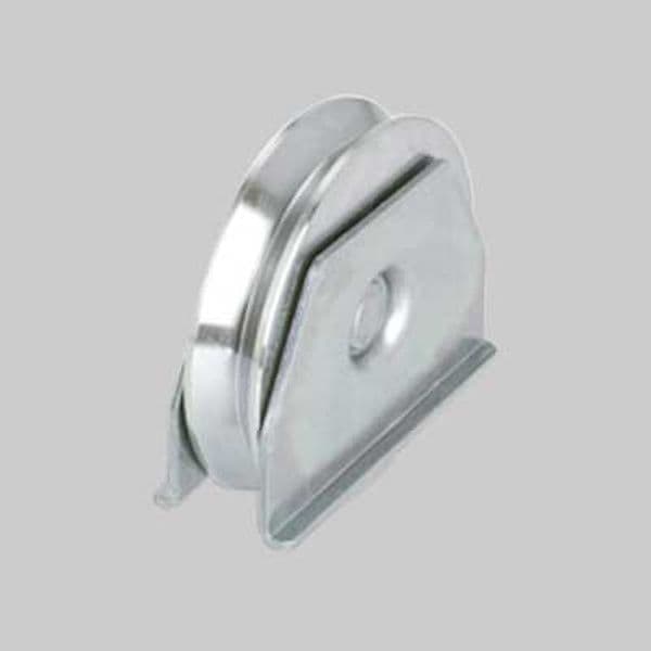 Ruota con Supporto Laterale per Cancelli Gola Y a 2 Cuscinetti 120 mm