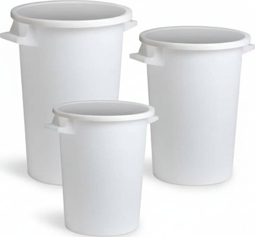 Bidoni Bianchi per Uso Agricolo e per Rifiuti 100 l Ø 52 mm cm Altezza 65
