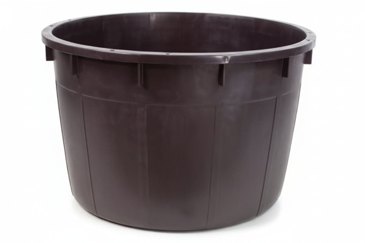 MASTELLONI TONDI SENZA MANICI NERI  lt.350 ø cm.90x73h.    ICS