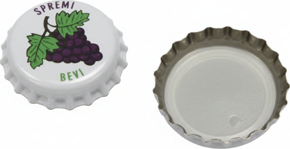 Tappo a Corona Litografato per Uva Ø 26,5 mm in Busta da PZ.100 80 Busta