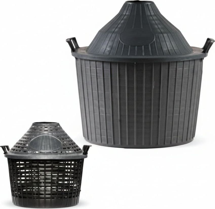 Cesto a Cupola in Plastica per Damigiane 54 l Chiuso