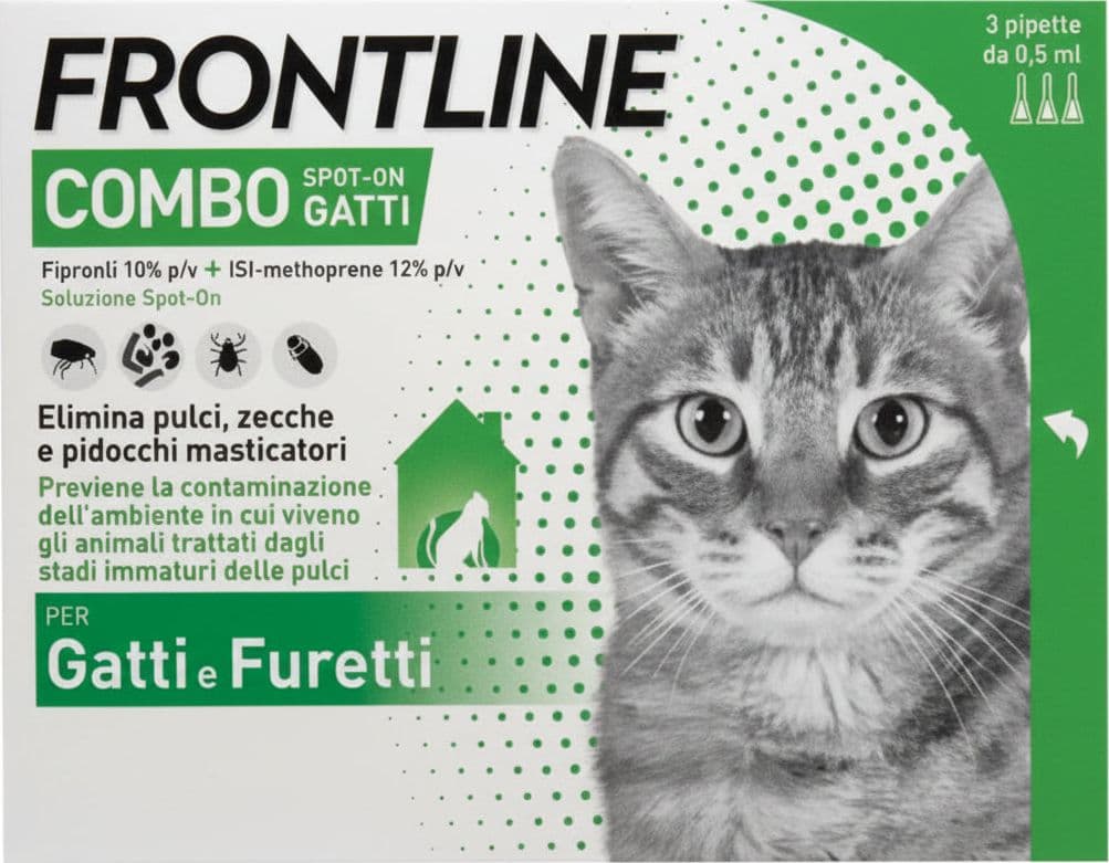 Frontline Combo per Gatti e Furetti in Confezione da 3 Pipette Frontline