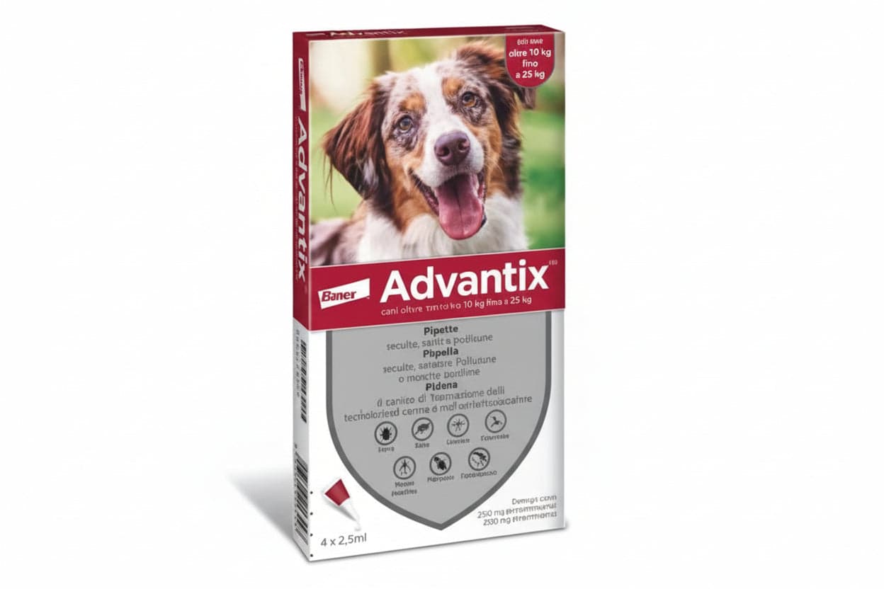 Antiparassitario Advantix per Cani da 10 kg a 25 kg in Conf. da 4 Pipette