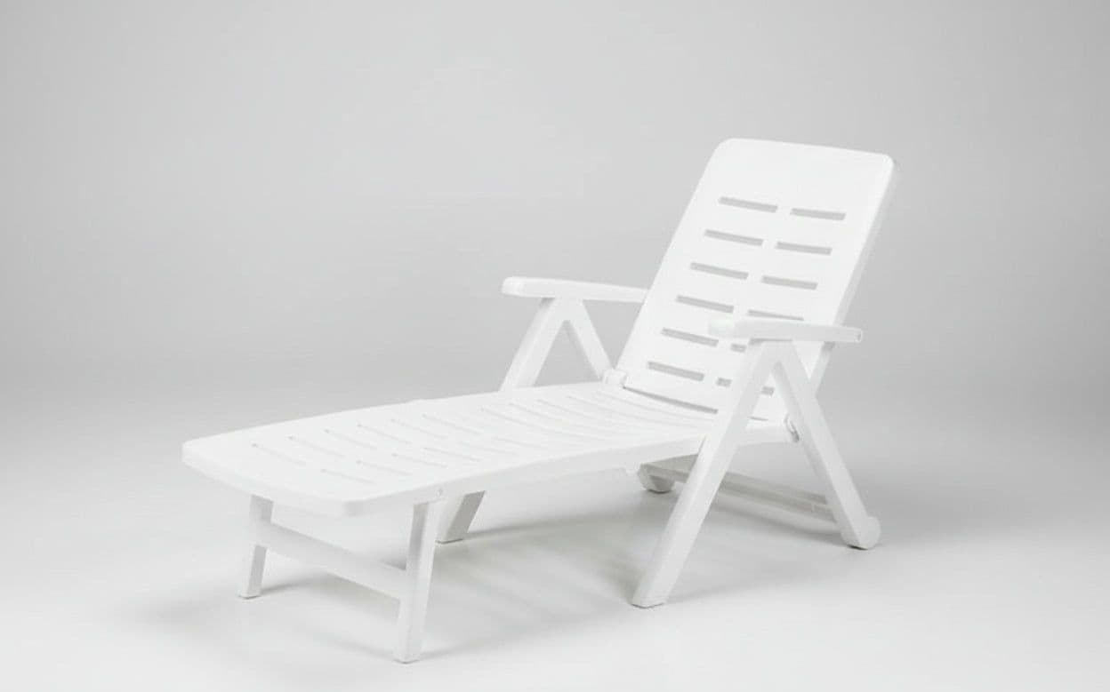 Lettino da Giardino Smeraldo Bianco 72 CMX189X96H. Peso 10,4 kg