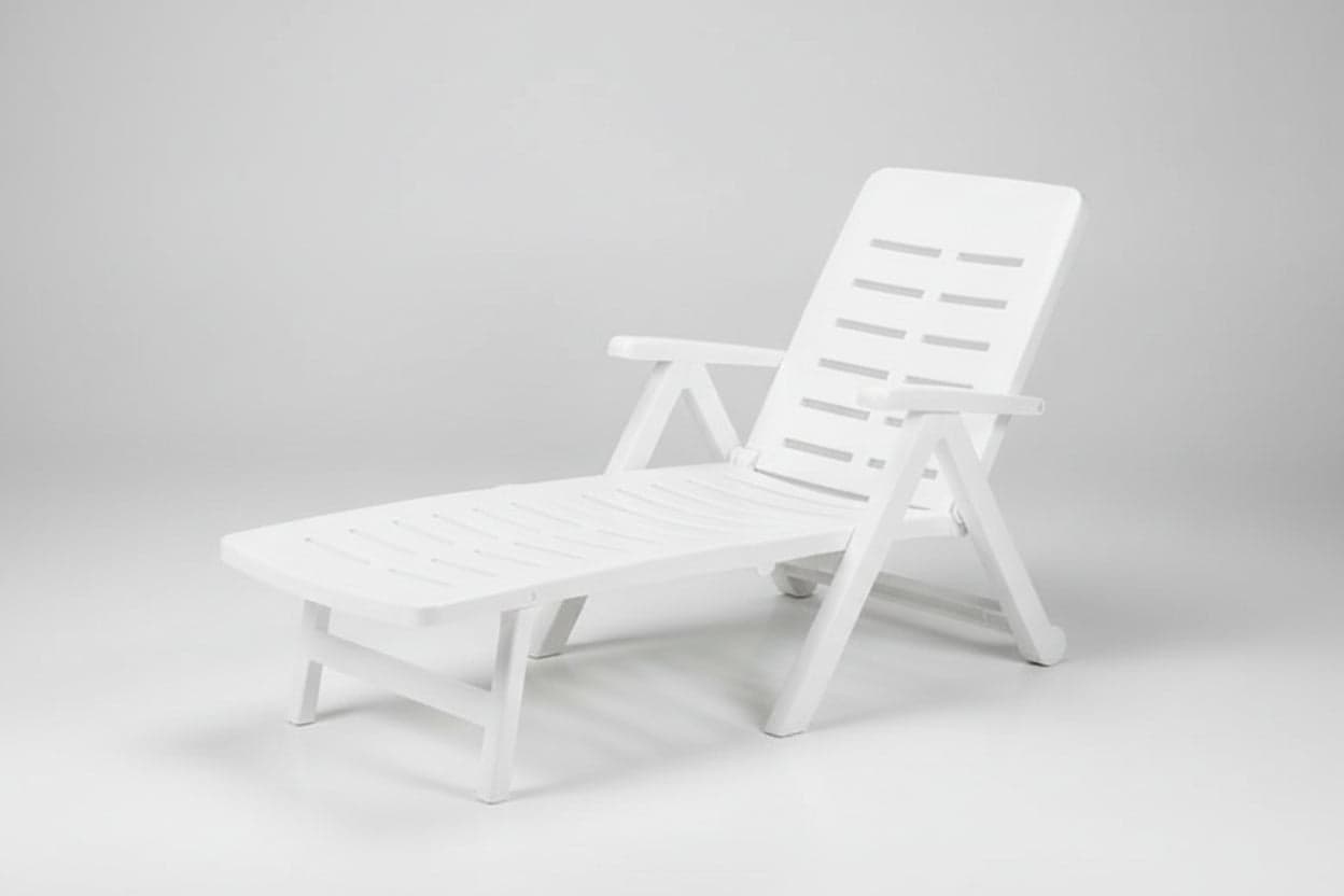 Lettino da Giardino Smeraldo Bianco 72 CMX189X96H. Peso 10,4 kg