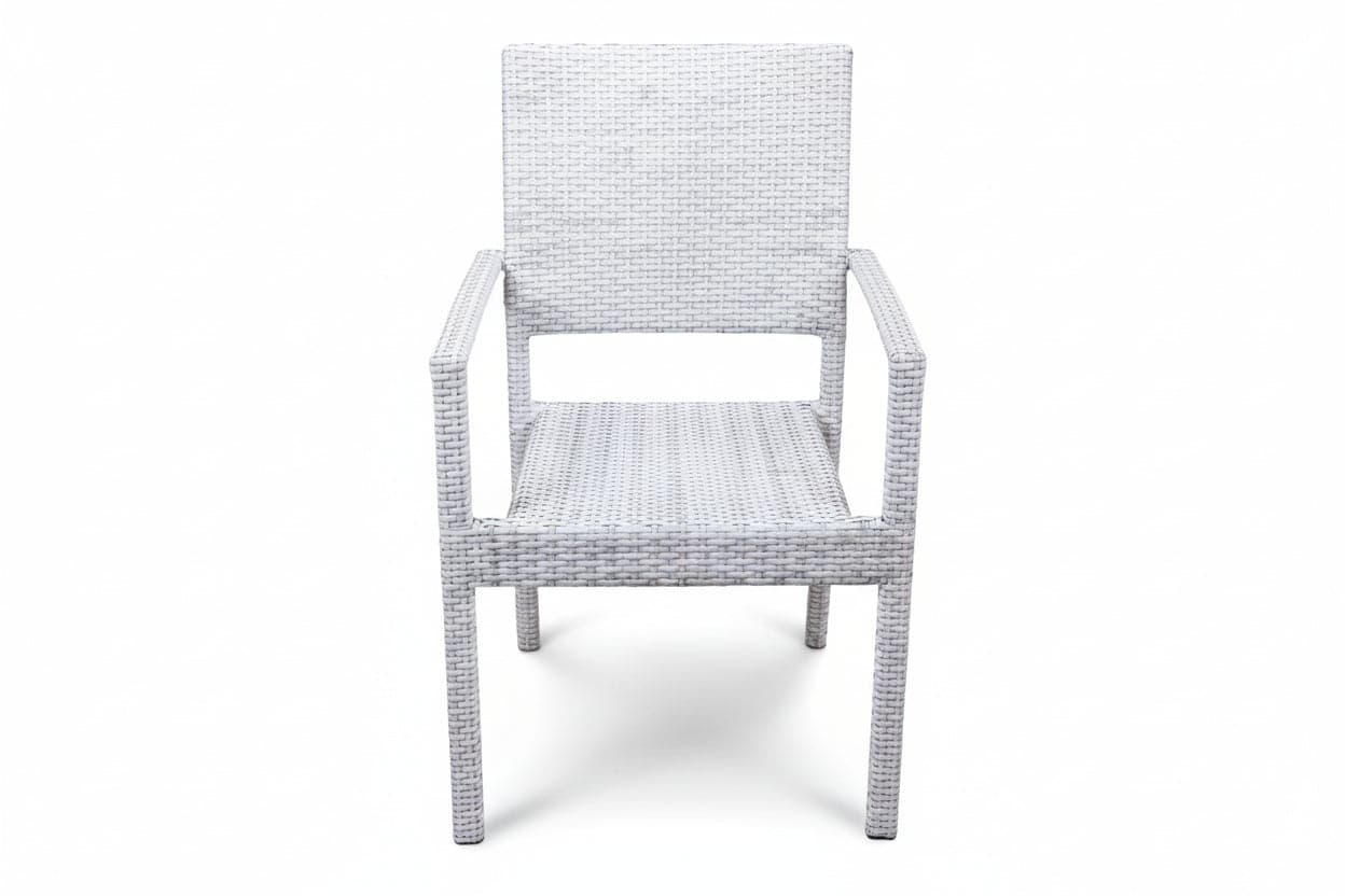 SEDIA DA GIARDINO IN PERATTAN CON BRACCIOLI  cm.56x60x92h.  colore bianco    VETTE