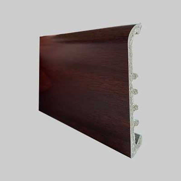 Battiscopa in PVC Tipo Large 75 x 9 mm Barra 2 Mt Noce 10 Pezzi