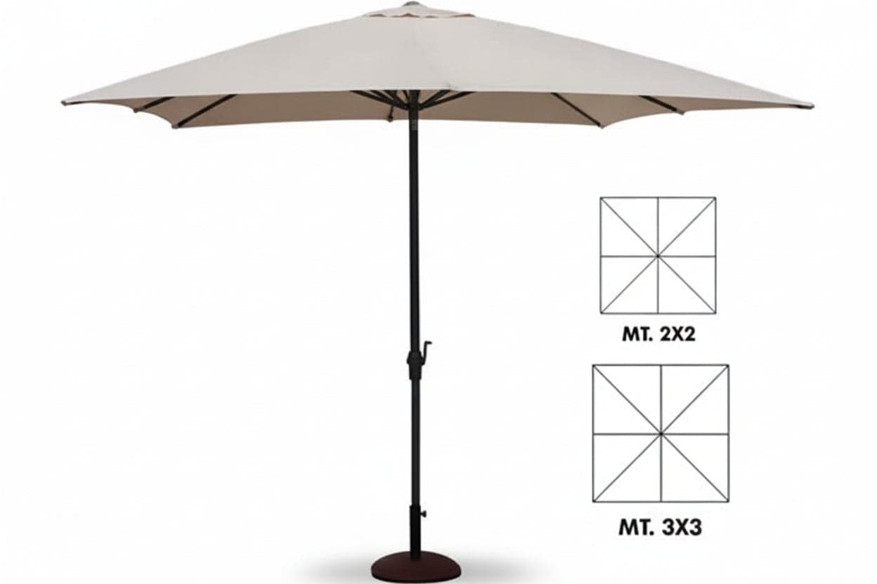 OMBRELLONE IN METALLO CON MANOVELLA  cm.300x300 palo ø mm.48 a 8 stecche    VETTE