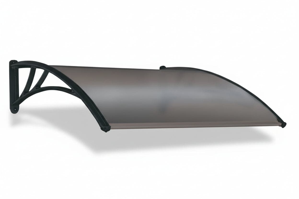 Pensilina in Policarbonato Alveolare Fume' 150 CMX100X28H. Vette