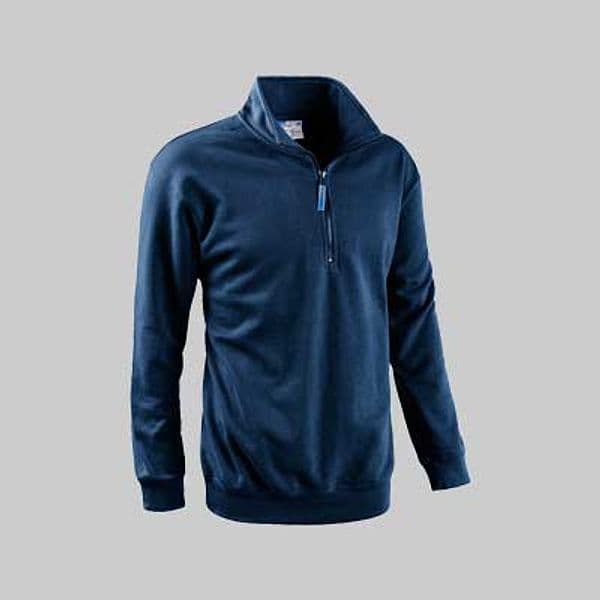Felpa con Zip Corta Blu Tg. M