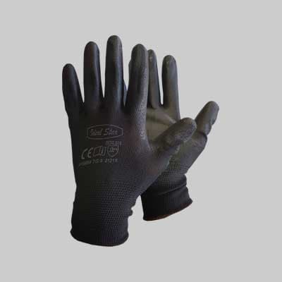GUANTO POLIESTERE/POLIURETANO NERO IDEAL STAR Tg. 9 - 12 paia- IDEAL STAR