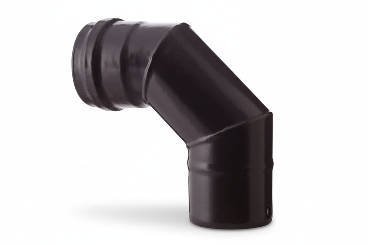 Gomito a 90 ° per Stufe a Pellet Nero Opaco Pesante 12 mm Ee ¸ 10 cm Save
