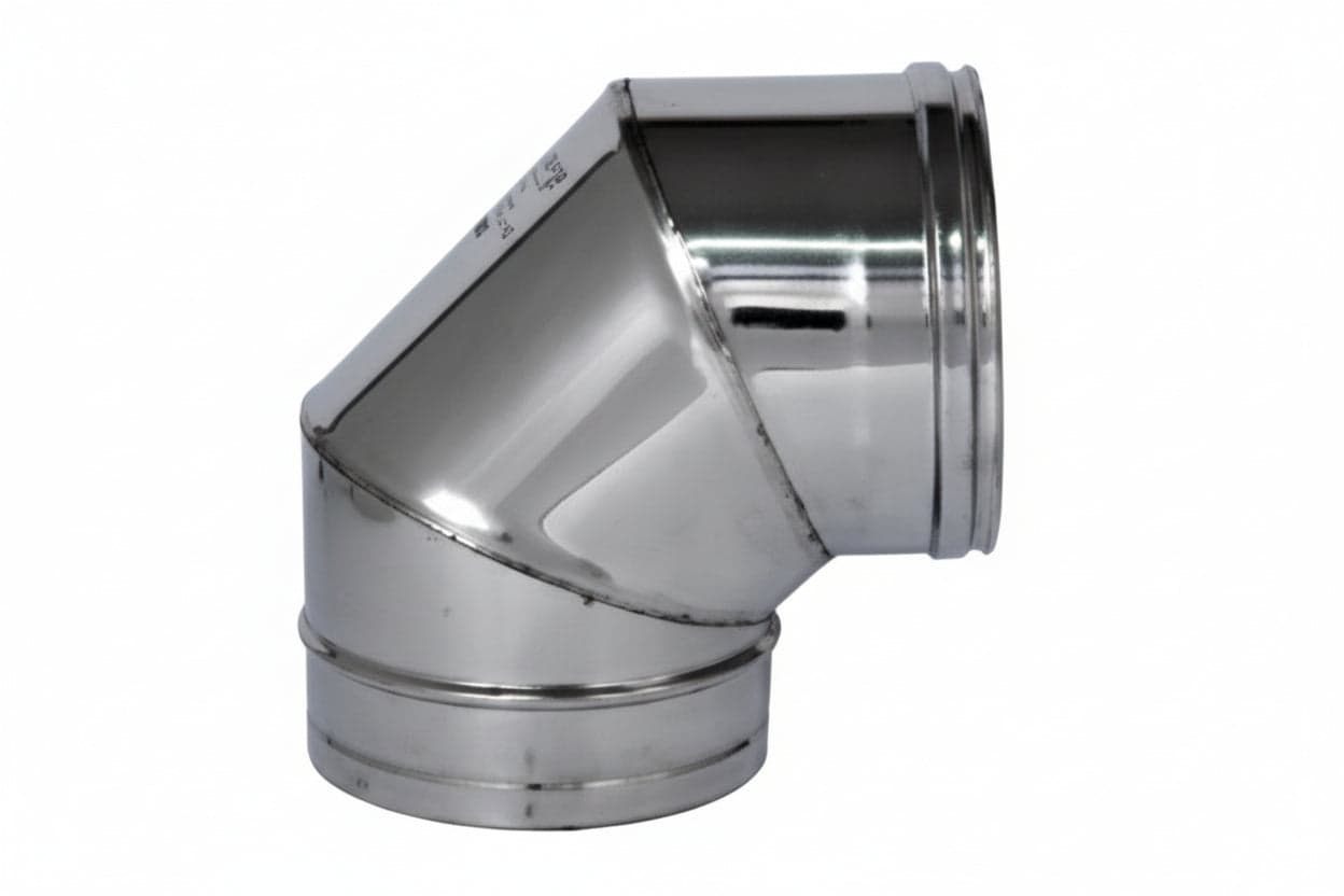 GOMITO A 90  ° ACCIAIO INOX AISI 304 MONOPARETE SPESSORE MM.05   EE ¸ mm.180