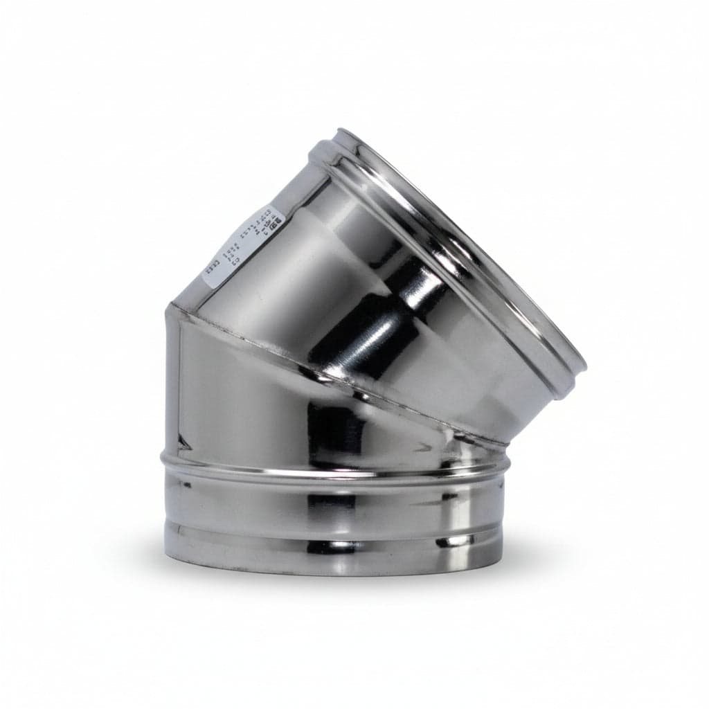 Gomito a 45 ° Acciaio Inox AISI 304 Monoparete Spessore 05 mm Ee ¸ 100 mm