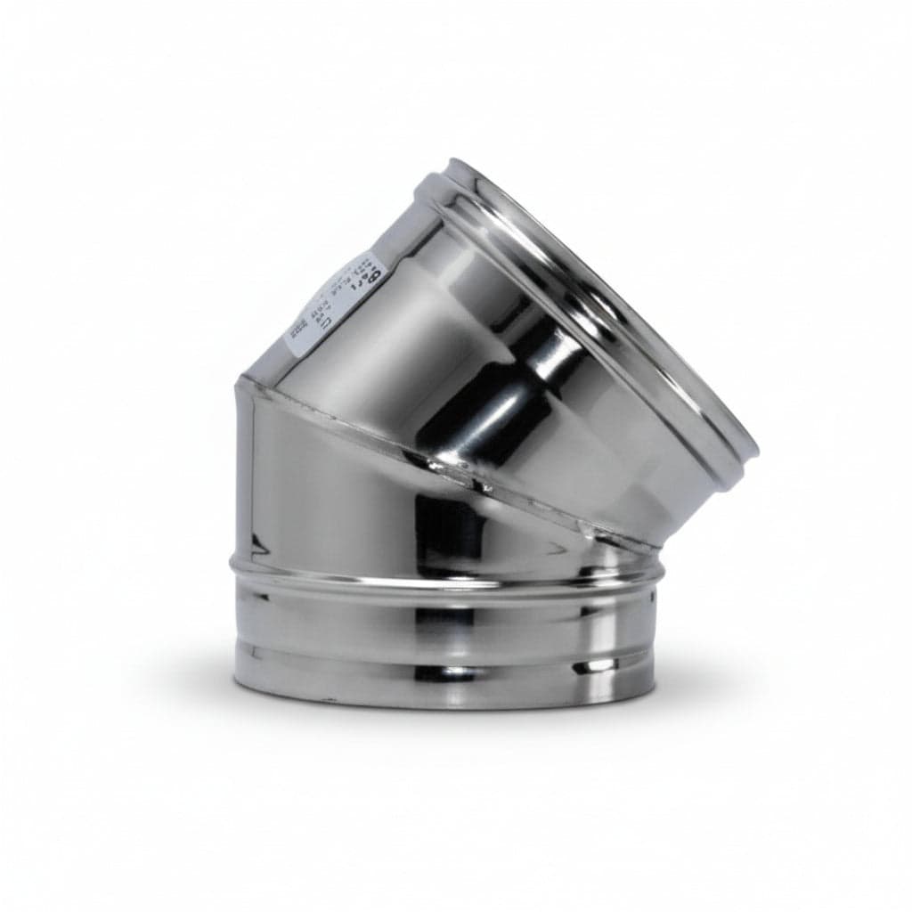Gomito a 45 ° Acciaio Inox AISI 304 Monoparete Spessore 05 mm Ee ¸ 250 mm