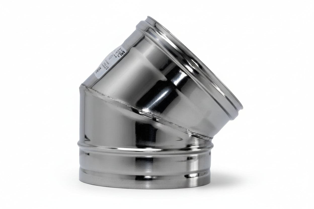 Gomito a 45 ° Acciaio Inox AISI 304 Monoparete Spessore 05 mm Ee ¸ 300 mm