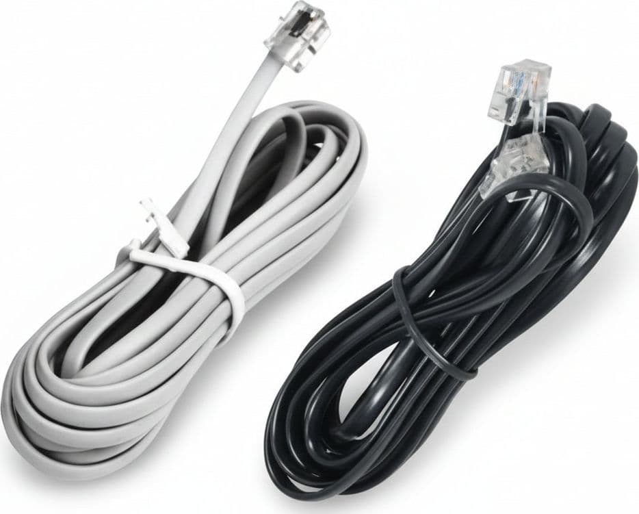 Cavo Lineare Telefonico Plug 6 4 2 m Bianco 21280 Fanton 10 Pezzi