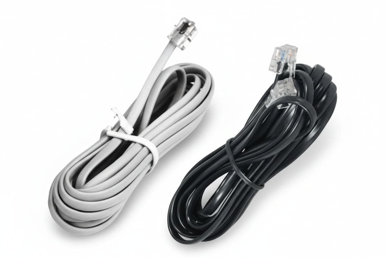Cavo Lineare Telefonico Plug 6/4- - Mt.2 Colore Bianco 21280 - 10 Pezzi Fanton