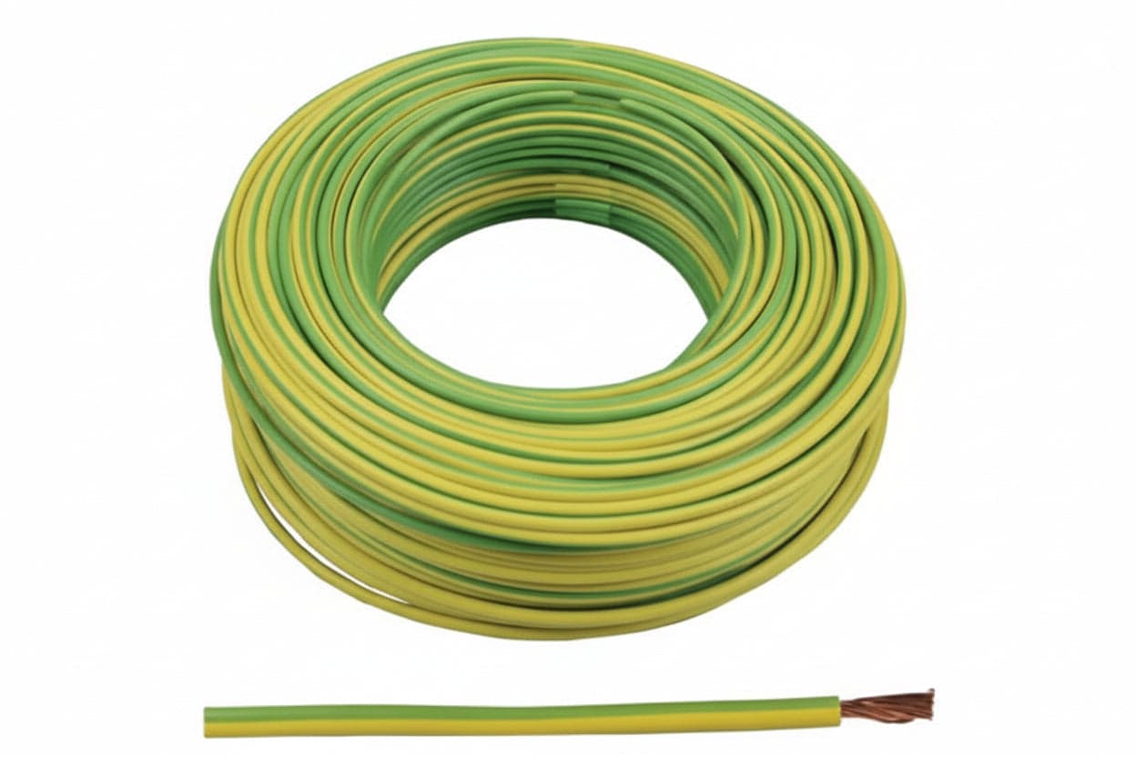 CAVO ELETTRICO UNIPOLARE ANTIFIAMMA GIALLO/VERDE- - 1x mmq.6 colore giallo/verde - 100 mt