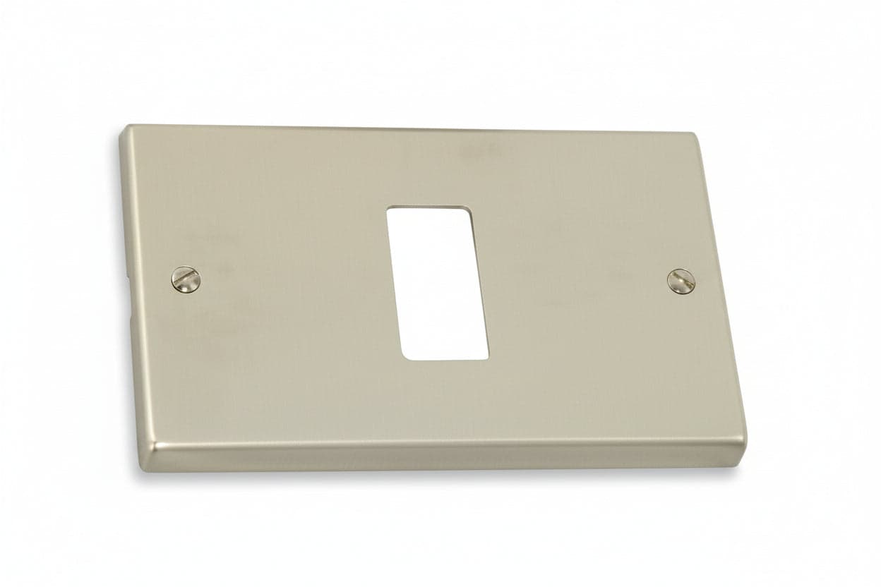 Placca 1 Posto in Alluminio Paglierino 115 MMX80H 10 Pezzi