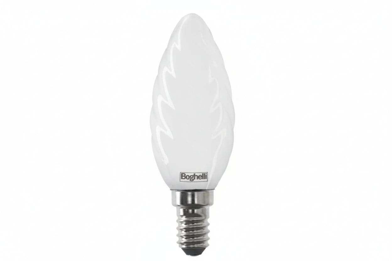 LAMPADA LED TORTIGLIONE TUTTOVETRO E14- - 4w - 4000°K naturale - 470 lm - mm.35x97h - 4 pezzi BEGHELLI