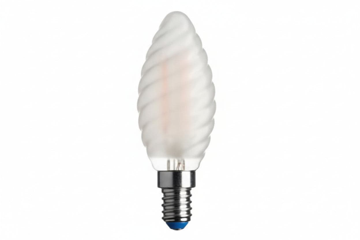 LAMPADA FILO LED TORTIGLIONE STICK SATINATA E14- - 4.5w - 2700°K calda - 470 lm - 35x97h - 4 blister AIRAM